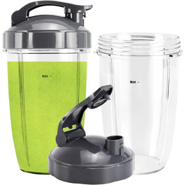 Набір з 2 чаш для блендера NutriBullet Pro 900/600 Вт, 710 мл, з 2 кришками, BPA Free, для смузі, запасні частини