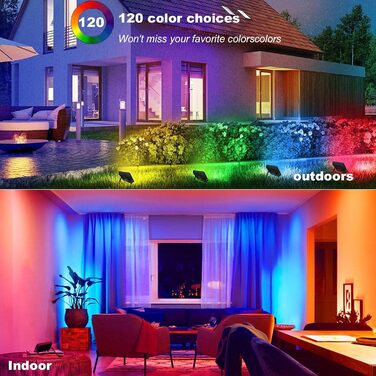 Світлодіодний прожектор RGB 50Вт для вулиці з пультом, IP66, 120 кольорів, диммований, таймер, настінний LED ліхтар