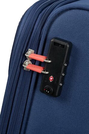 Валіза American Tourister Pulsonic Spinner L 81 см, розширювана, 113/122 л, синя (Combat Navy), для подорожей