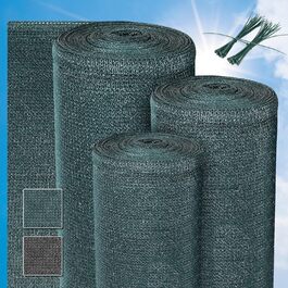 Сонцезахисна сітка Sol Royal 25x1,5 м, 165 г/м², щільна, з UV-захистом, зеленого кольору, HDPE, для саду, паркану, теплиці, з кабельними стяжками