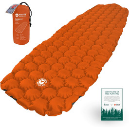 Ультралегка надувна туристична ізомат для кемпінгу Ecotek Outdoors Hybern8, контурний дизайн FlexCell, для рюкзачних походів, спальників і гамаків