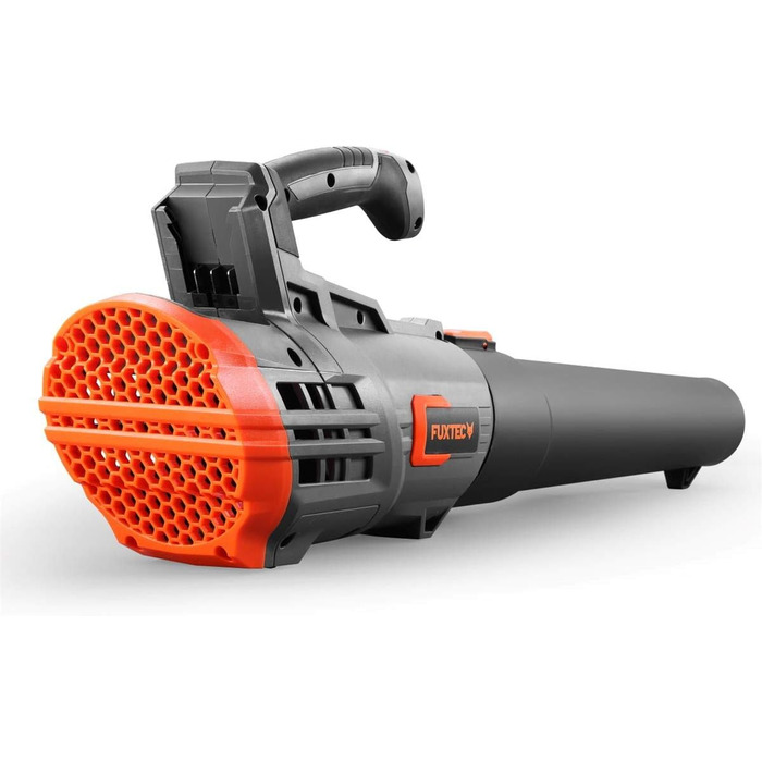 Акумуляторний повітродув FUXTEC 20V FX-E1LB20 з 2 акумуляторами Li-Ion 2Ah та зарядною станцією 2,4A, для саду, доріжок і подвір'я, тиха робота, швидкість до 38 м/с