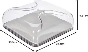 Сирниця квадратна Guzzini Gocce, небо-сіра, 25,5x25,5x11,5 см