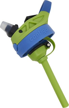 Дитяча пляшка для води Contigo Easy Clean Autospout з трубочкою, нержавіюча сталь, без BPA, 100% герметична, легке очищення, 420 мл, для школи, садка, спорту (Matcha Dragon)