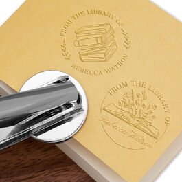 Індивідуальний тиснений штамп для книг з міцним сталевим корпусом і латунним кліше, для бібліотеки, весільних запрошень і нотаріальних печаток