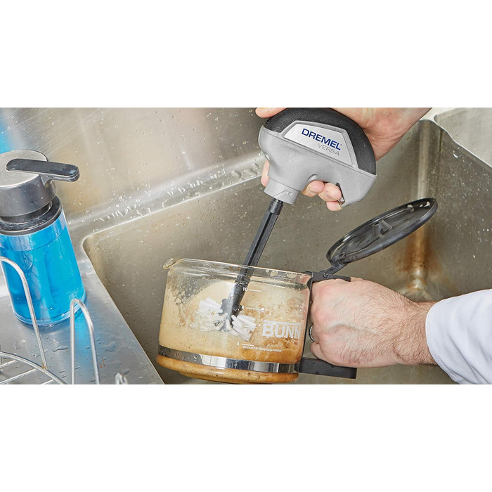 Dremel Versa PC10 багатоцільовий бездротовий очищувач-скрабер, набір з 9 чистячих насадок, щітка з ворсом і захистом від бризок для швидкого та легкого прибирання