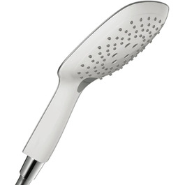 Ручний душ hansgrohe Raindance Select E, квадратний, 150x150 мм, 3 режими, антикальційна система, білий/хром