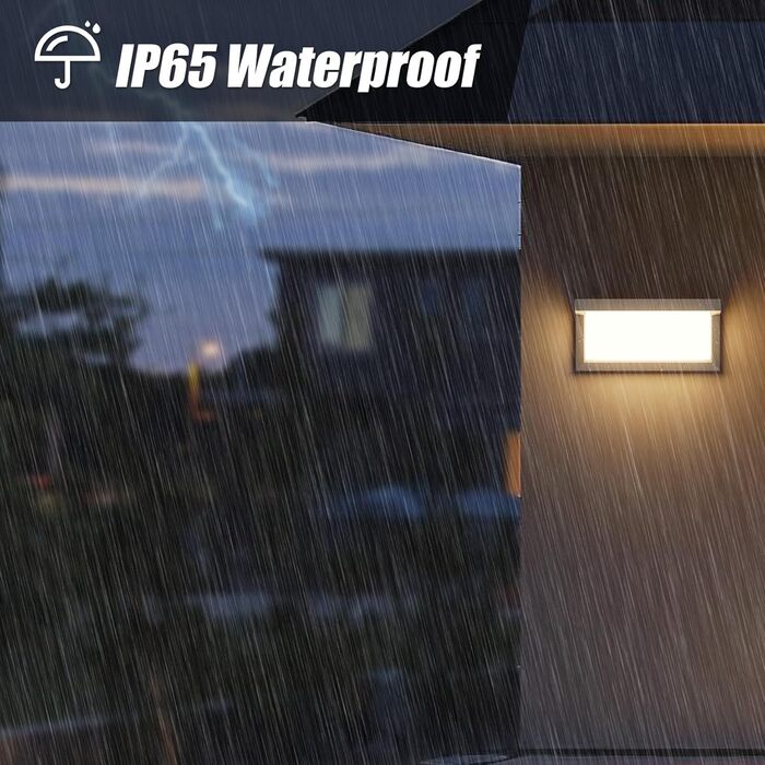 Klighten LED вуличний настінний світильник IP65, водонепроникний, 3000K, прямокутний, для дому, тераси, саду, антрацит