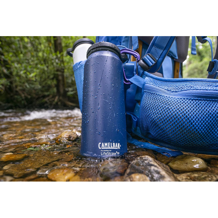 Пляшка для води CAMELBAK Eddy+ Lifestraw 1 л, чорна, універсальна, фільтр для очищення, для дорослих і підлітків