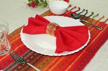 Серветки з бавовни Cotton Craft 100%, 20x20 дюймів, набір різнокольорових, для сервірування столу
