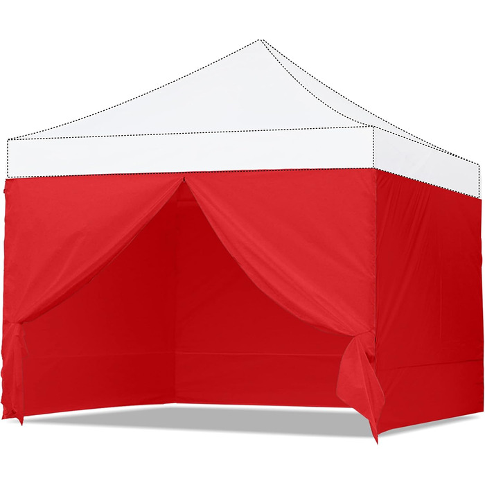 Бічна стінка для намету ABCCANOPY SunWall 3x3 м, 4 шт, червона, для шатра, універсальна, для вулиці
