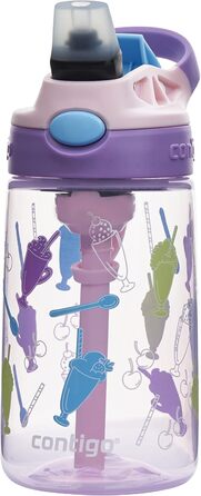 Дитяча пляшка для води Contigo Easy Clean Autospout з трубочкою, BPA-free, 420 мл, пластикова, герметична, легка у догляді, для школи та спорту (Strawberry Shakes)