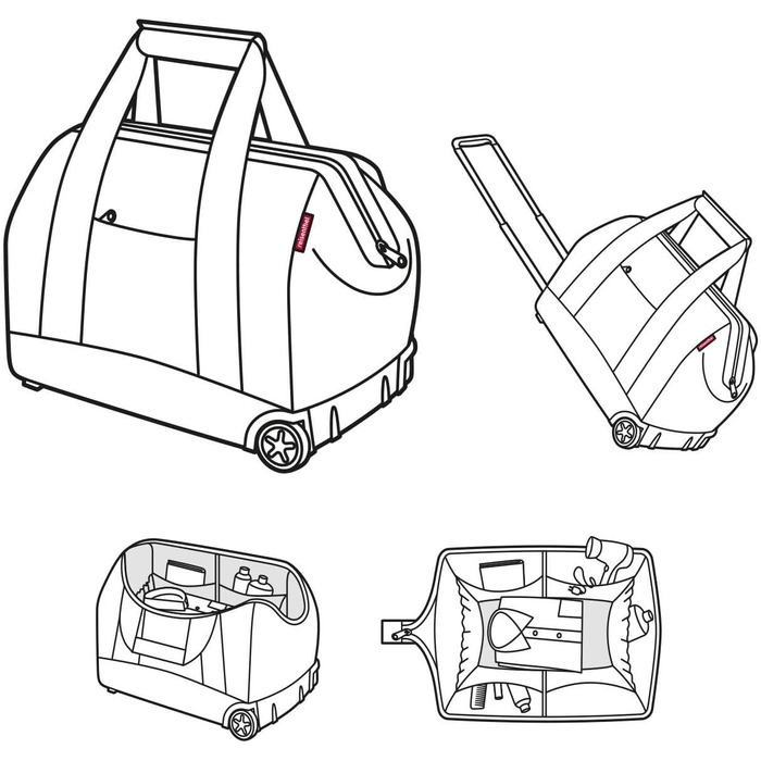 Reisenthel Allrounder Trolley на колесах Frame Dots White – універсальна дорожня сумка з 2-ступеневою телескопічною ручкою, для подорожей, роботи та відпочинку