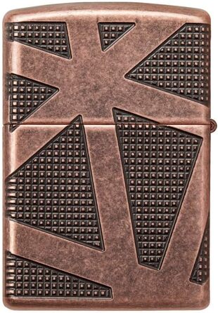 Запальничка Zippo Armor антикварна мідь, геометричний дизайн, 360°, універсальна