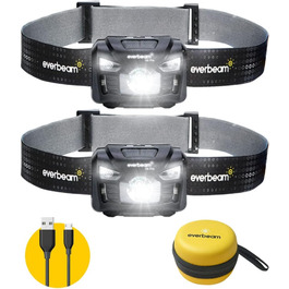 Лобовий ліхтар Everbeam H6 Pro LED з датчиком руху, 650 люменів, акумулятор 1200 мА·год, водонепроникний, USB-зарядка, до 20 годин роботи (2 шт.)