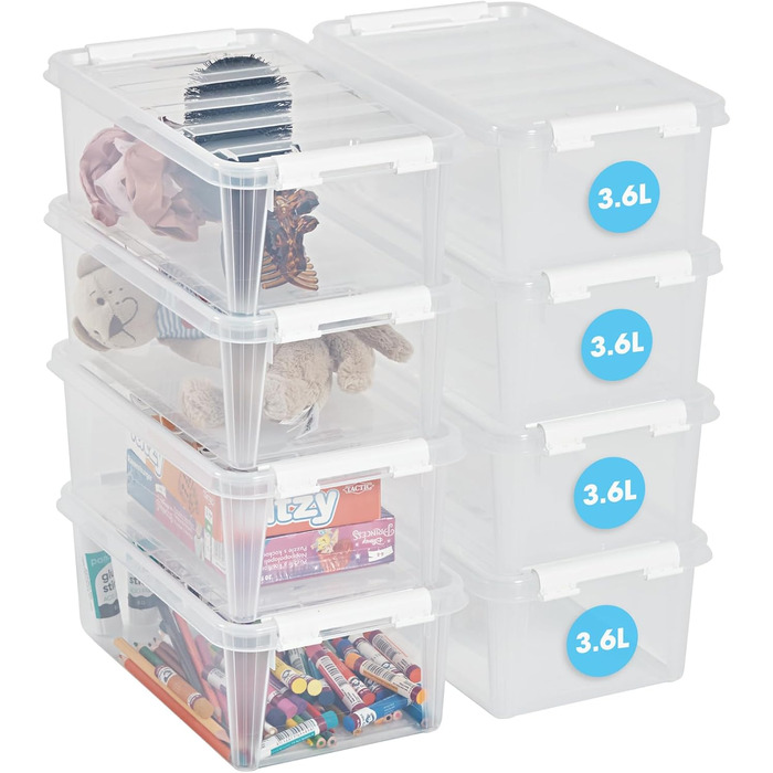 Набір з 10 контейнерів SmartStore Classic 2 л з кришкою, харчовий пластик, 21x17x11 см, міцні пластикові коробки для зберігання, посилені кути, штабельовані, гарантія 10 років