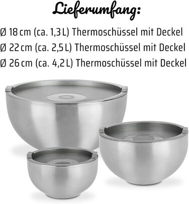 Набір чаш GSW 824019 Thermo, 6 шт. , нержавіюча сталь, 26 см