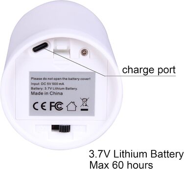 WRalwaysLX LED-колона з пультом, акумуляторна, USB Type-C, змінний колір, 3 шт, 10,2×12,7 см