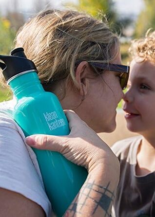 Пляшка з нержавіючої сталі Klean Kanteen з спортивною кришкою, оранжева