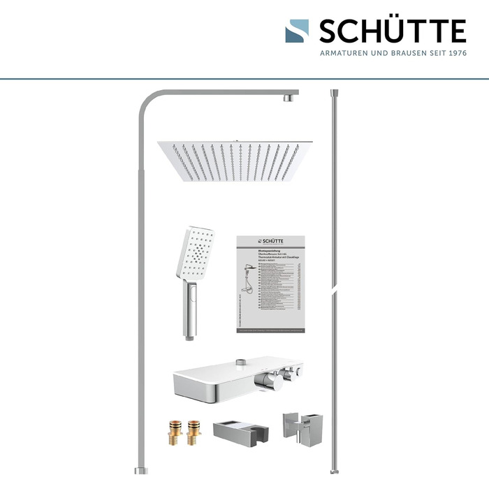 Душова лійка SCHÜTTE SAMOA RAIN, 3 режими, антикальк, понад 300 форсунок, біло-хромова, Самтштраль-технологія