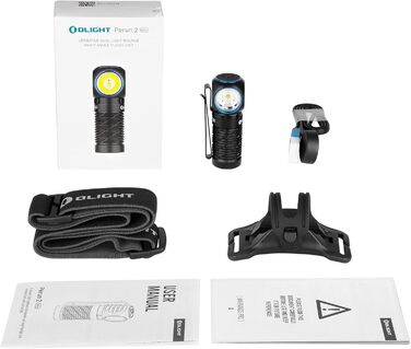 Ліхтар налобний OLIGHT Perun 2 Mini LED 1100 лм, USB, водонепроникний, з червоним світлом, 5 режимів, для кемпінгу та екстрених ситуацій, чорний