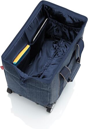 Reisenthel Allrounder Trolley – універсальна дорожня сумка на колесах з телескопічною ручкою, 2 плавні колеса, для подорожей, роботи та відпочинку, темно-синій Herringbone