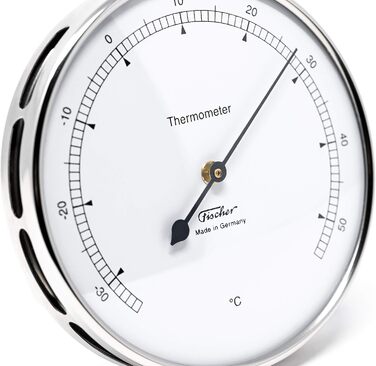 Біметалічний термометр Fischer 117.01 для приміщень і вулиці, 103 мм, нержавіюча сталь, сріблястий, Німеччина