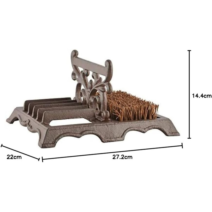 Щітка для чищення взуття з металевим шкребком Esschert Design, чавун, 27x22x14 см, 5-в-1, стильний дизайн