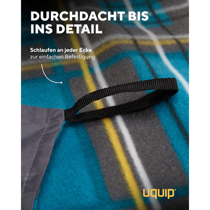 Кемпінговий килимок Uquip Scotty XXL для пікніка, парку, пляжу, 2 особи, водонепроникний, petrol/grey
