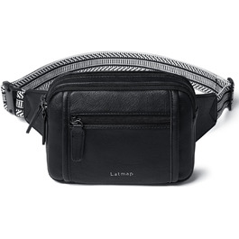 Жіноча бананка 3L Crossbody з екошкіри, водостійка та проти крадіжок, чорна поясна сумка для спорту та міста