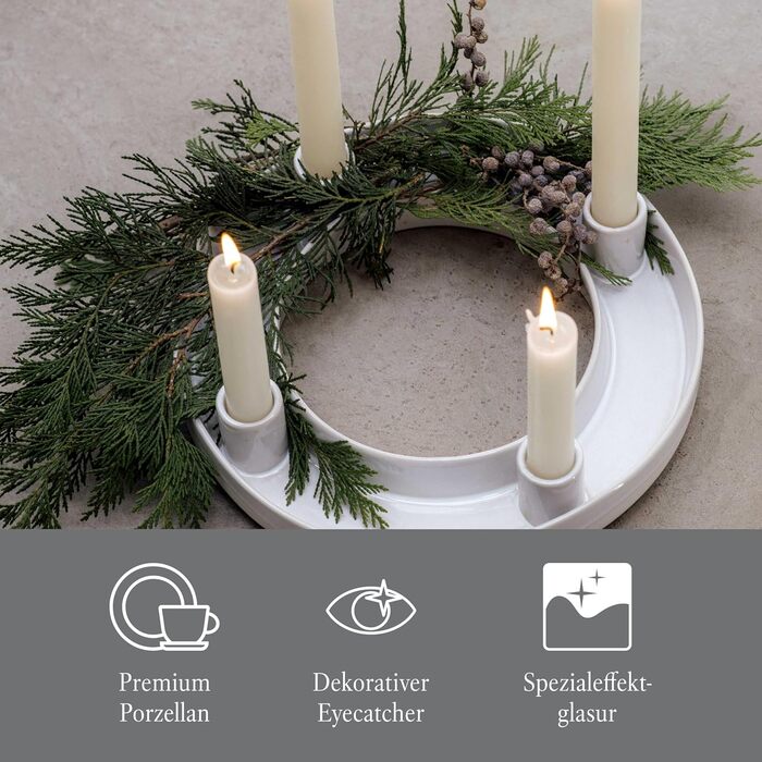 Свічник адвентський Winter Glow від Villeroy & Boch, кераміка, 23,5x8,5x20,5 см, різдвяний декор