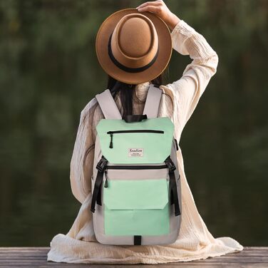 Міський рюкзак YAMTION Rolltop 17 дюймів для жінок і чоловіків – водостійкий шкільний рюкзак для підлітків, університету, спорту, подорожей, велосипеду, молодіжний, чорний