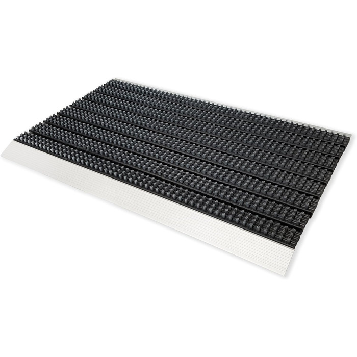 Алюмінієвий килимок для входу Astra Super Brush, брудозахисний, сірий, 40x60 см, надміцний, нековзкий, для вулиці та приміщення