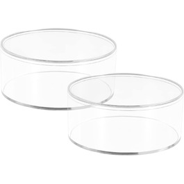 Круглі акрилові контейнери з кришкою, 2 шт, прозорі, 15x2,6 см, для зберігання цукерок, пігулок, намистин, нігтів та прикрас