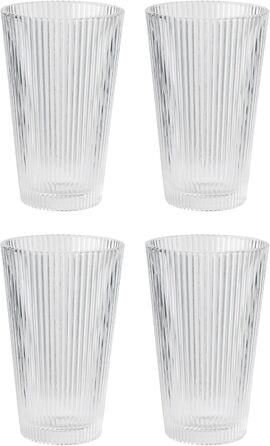 Склянки Stelton Pilastro 350 мл — рифлені, скло, набір 4 шт, для гарячих та холодних напоїв, підходять для посудомийки, штабельовані