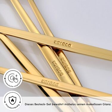 Набір столових приборів Karaca Orion Shiny Gold 30 предметів, нержавіюча сталь, здоровий та гігієнічний, сучасний дизайн