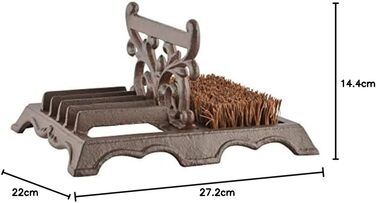 Щітка для чищення взуття з металевим шкребком Esschert Design, чавун, 27x22x14 см, 5-в-1, стильний дизайн