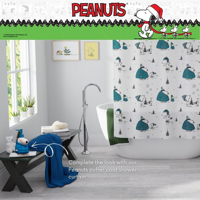 Диспенсер для мила/лосьйону Franco Peanuts Snoopy, 488 мл, офіційний, смола, для кухні та ванної, святковий дизайн Різдво