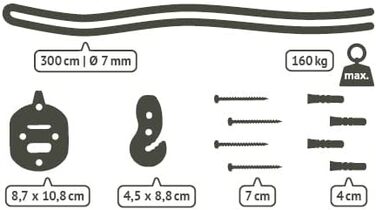 Кріплення La Siesta CasaMount Black для підвісних крісел і гамаків, універсальне, чорне, для різних поверхонь