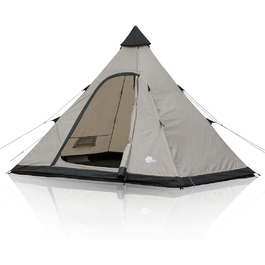 Намет your GEAR Lido Tipi для 3-4 осіб, кемпінговий, з пришитою підлогою, захистом від комах, стоячою висотою, пірамідальний, UV 50+ захист, водостійкість 5000 мм