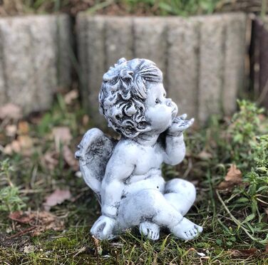Фігурка янгола з масивного каменю stoneandstyle, морозостійка, для саду, декоративна статуетка, стійка до погодних умов до -30°C