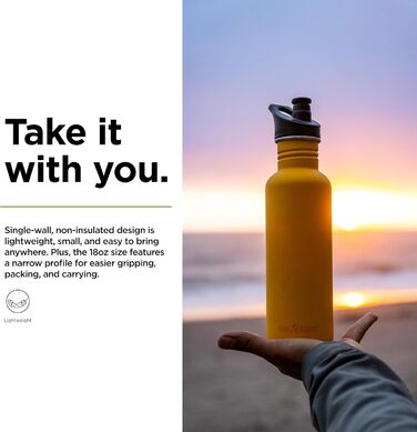 Пляшка для води Klean Kanteen Classic Narrow 532 мл, стара золота, з нержавіючої сталі