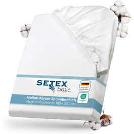 Наматрацник SETEX Molton Köper 180x200 см, 100% бавовна, білий, захист для матраца