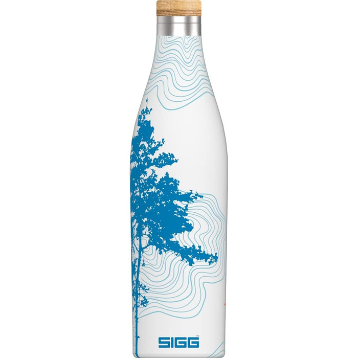 Термос-бутилка SIGG Meridian Sumatra Tree 0,5 л, нержавіюча сталь 18/8, подвійні стінки, бамбукова кришка, герметична, без BPA та пластику
