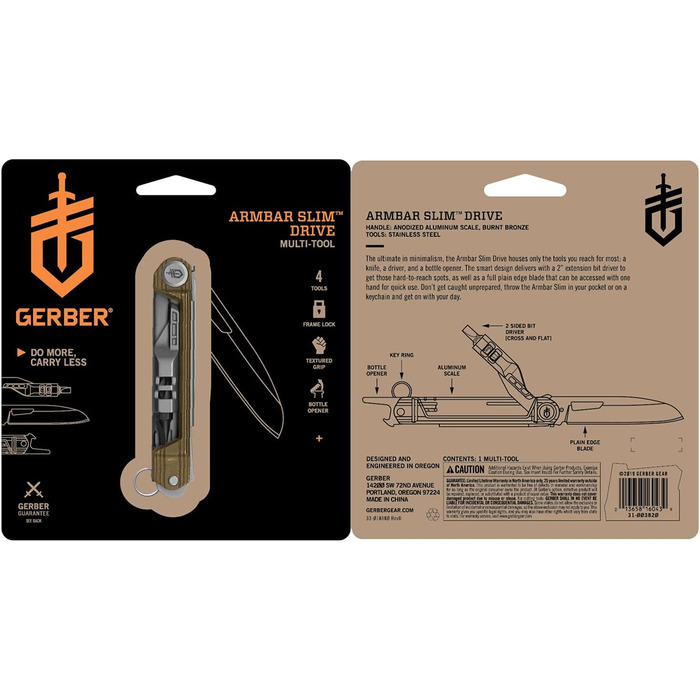 Складаний ніж Gerber Slim Drive, бронзовий, універсальний
