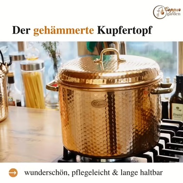 Каструля Copper Garden 8 л мідна з кришкою