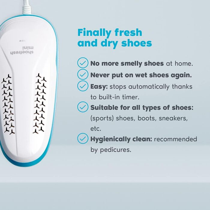 Електричний осушувач та дезінфектор для взуття Shoefresh Mini, сушарка для черевиків, рукавичок і лижних черевиків, білий