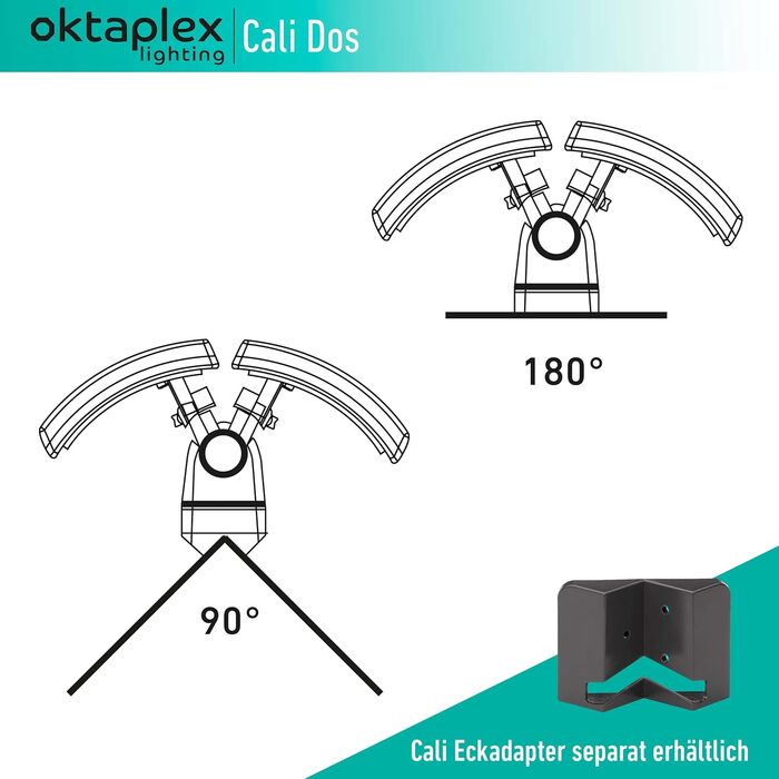 Світильник для вулиці Oktaplex Cali Dos, поворотний, LED, 40 Вт, 3000K, IP65, антрацит, настінний прожектор