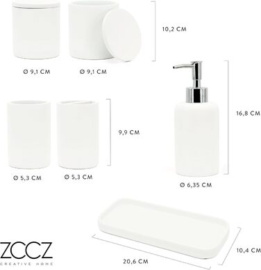 ZCCZ Набір аксесуарів для ванної 4 предмети, чорний, із дозатором для мила, тримачем для зубних щіток, склянкою та лотком-органайзером для туалетного столика, декоративний органайзер для робочої поверхні (новий дизайн)