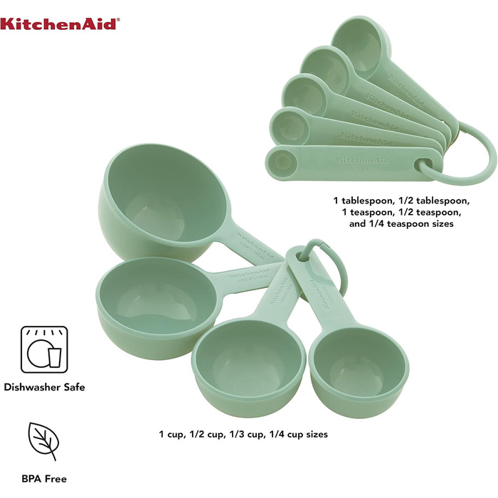 Набір мірних чашок і ложок KitchenAid, 9 шт. , можна мити в посудомийній машині
